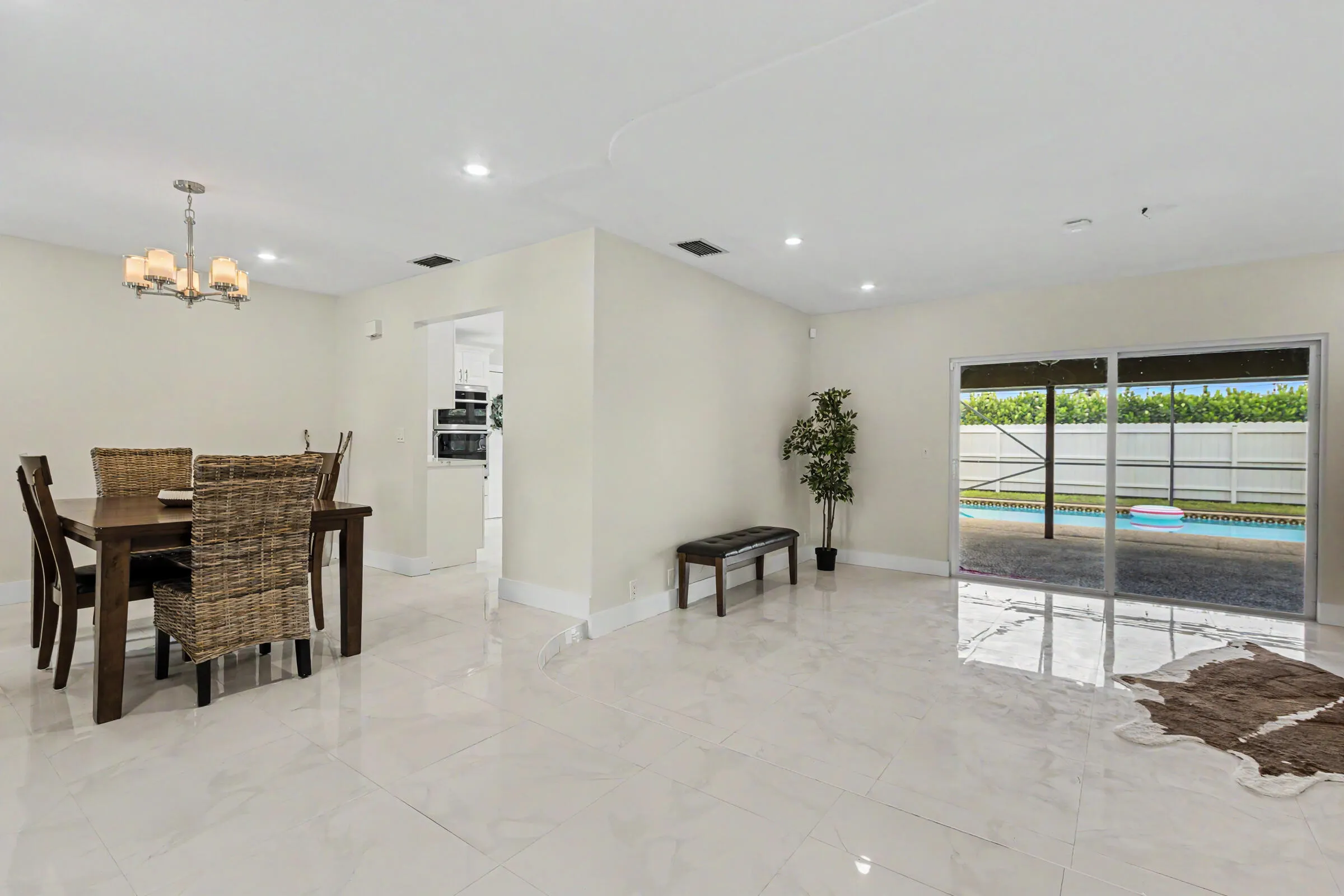Open space dining and living