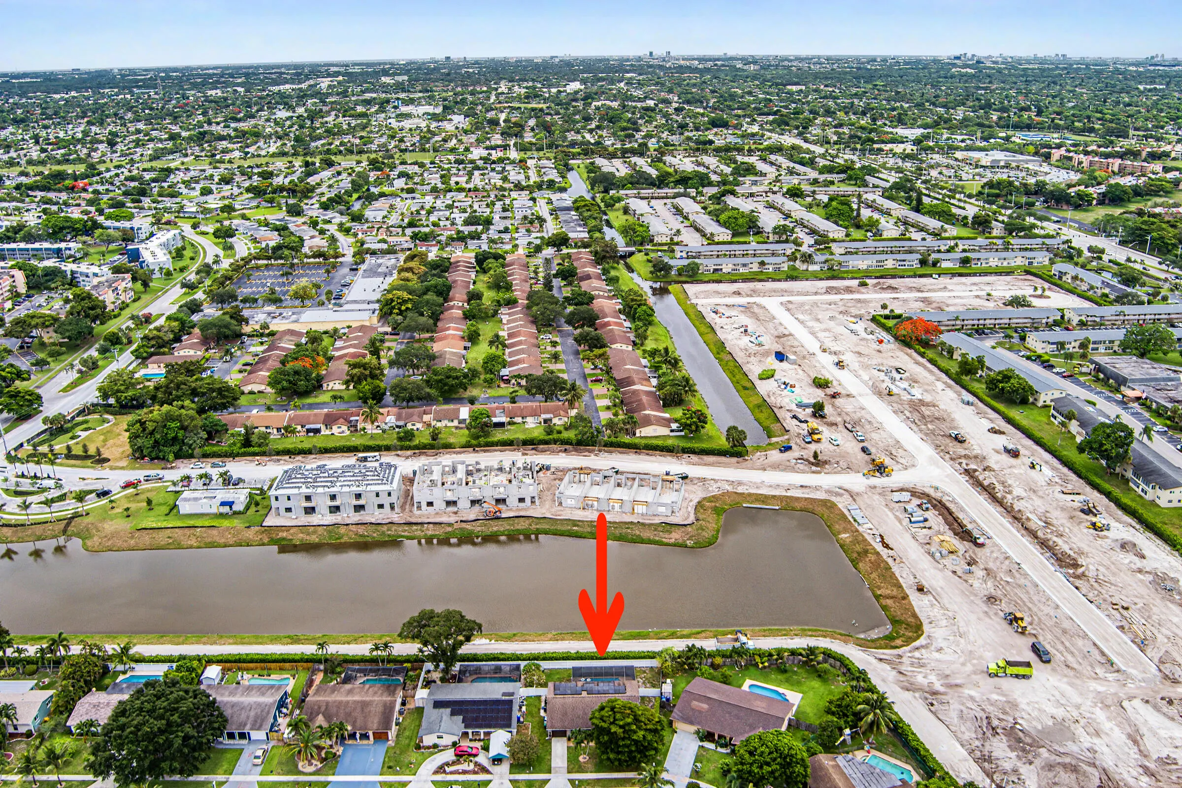 Property backs up to a service road and lake so no direct rear neighbors