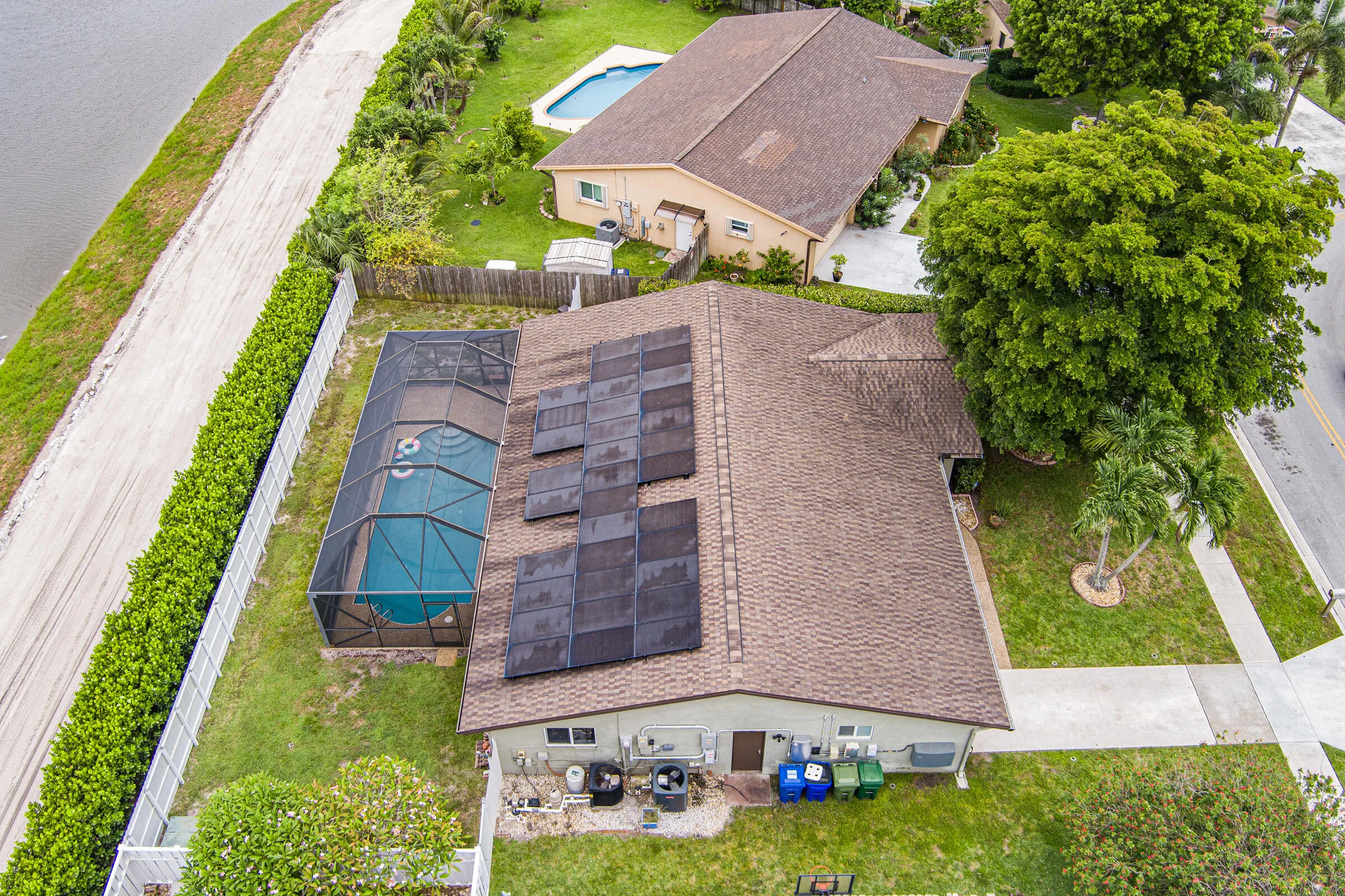 Property backs up to a service road and lake so no direct rear neighbors