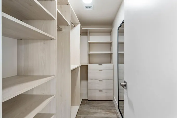 One of the primary closets