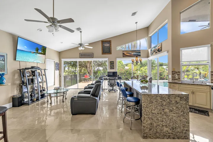 Living space - marble flooring