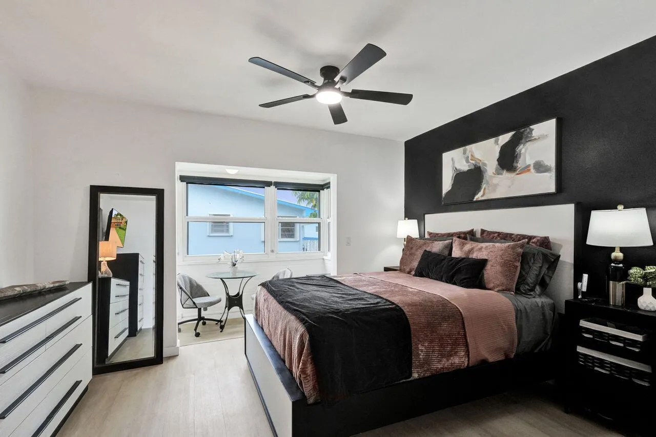 Bedroom with enclosed porch