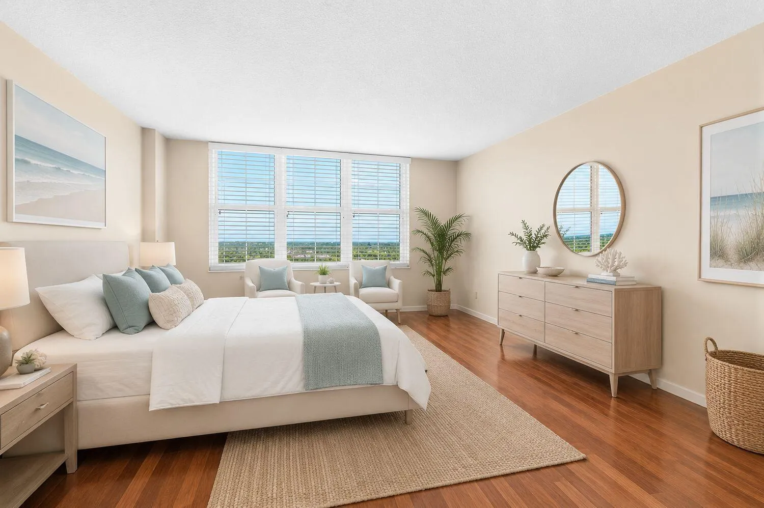 Virtual Staged Primary Bedroom