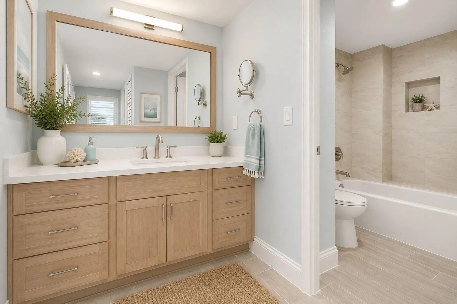 Virtual Staged Primary bathroom