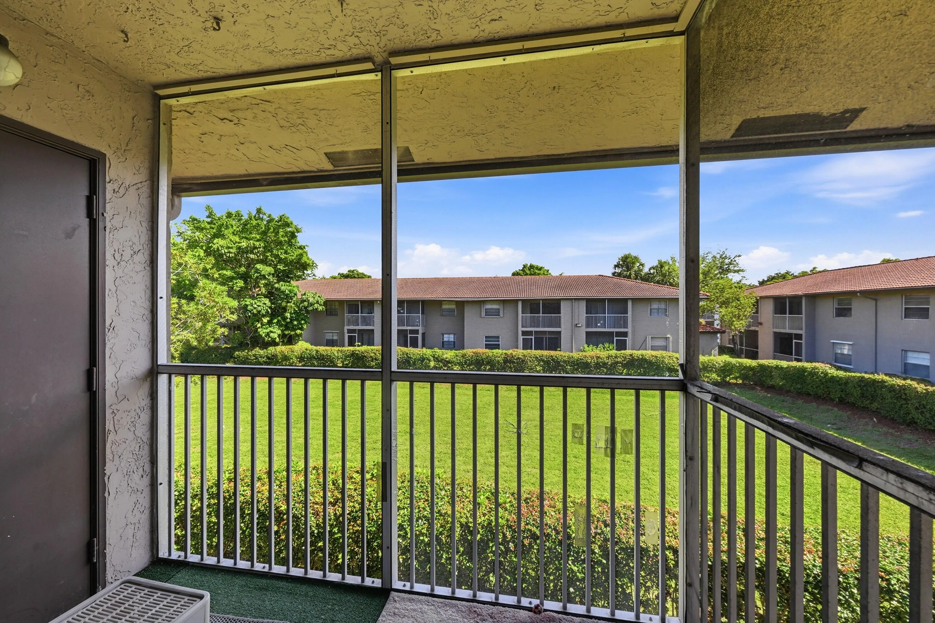 Screened in Patio with Storage