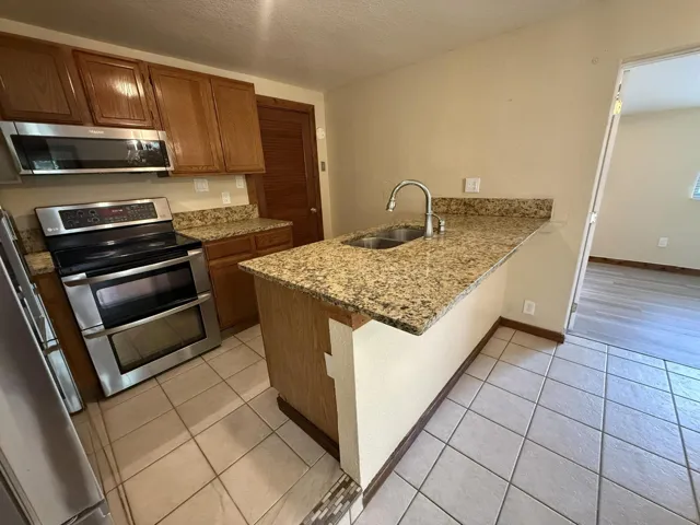 kitchen with counter overhang