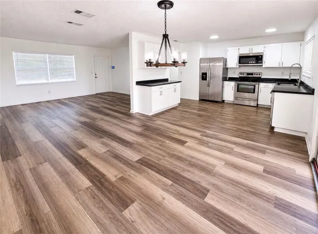 view of kitchen dining area and living room