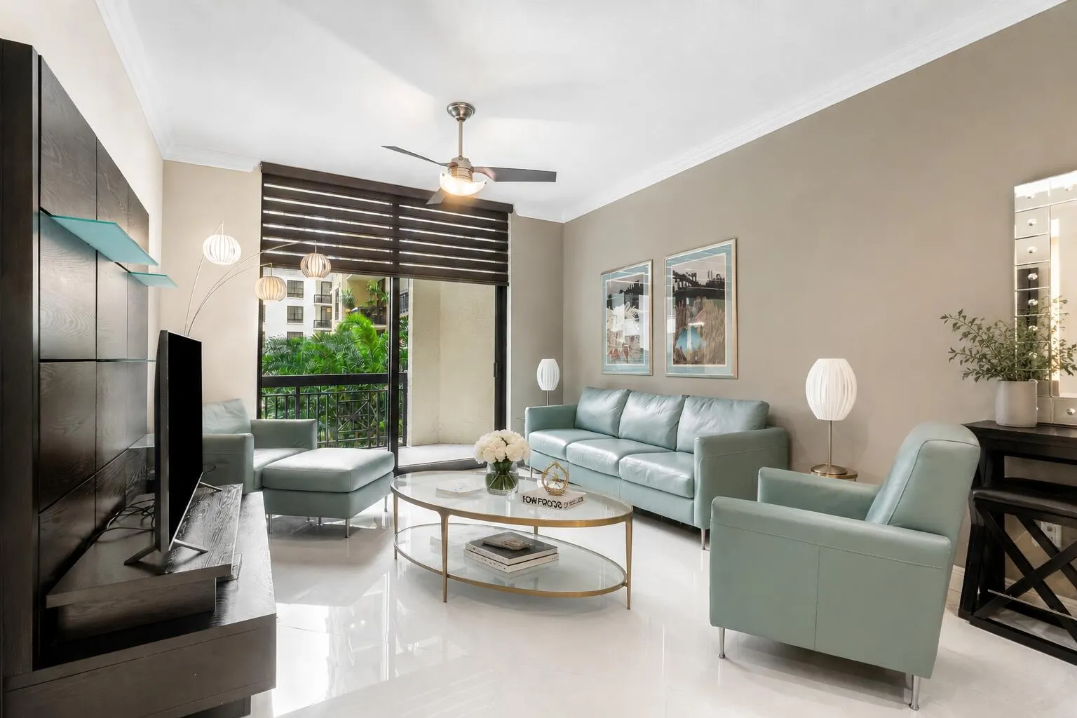 Coffee Table & Accessories Virtually Staged
