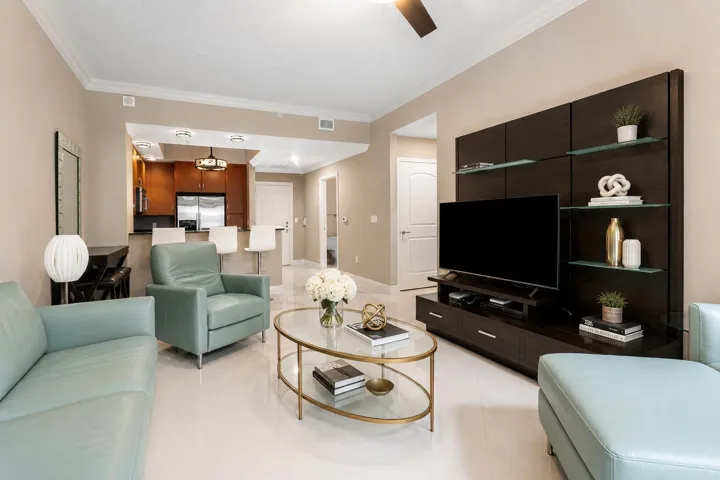 Coffee Table & Accessories Virtually Staged
