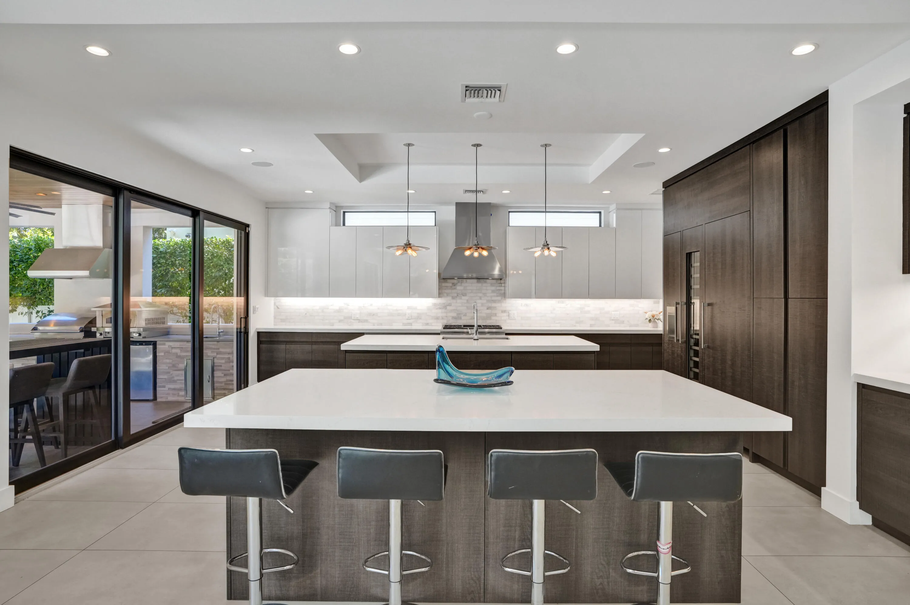 Gourmet kitchen with double islands.