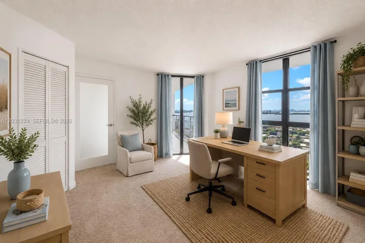 Transform the second bedroom into a versatile office space or an additional on-suite bedroom. Experience the staged presentation to truly envision the potential of this fantastic unit!
