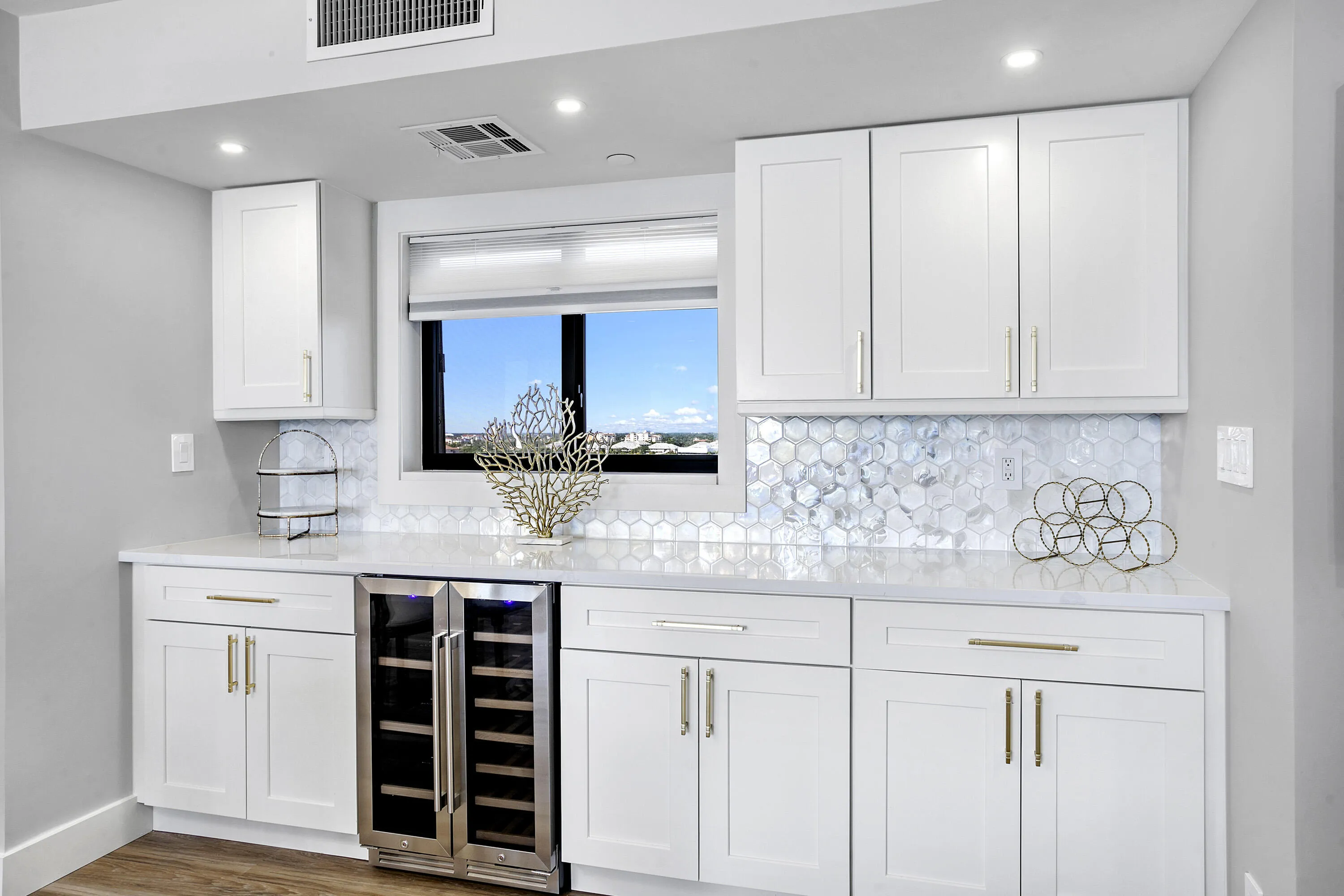 Custom Serving Buffet, Beverage Cooler, and Storage