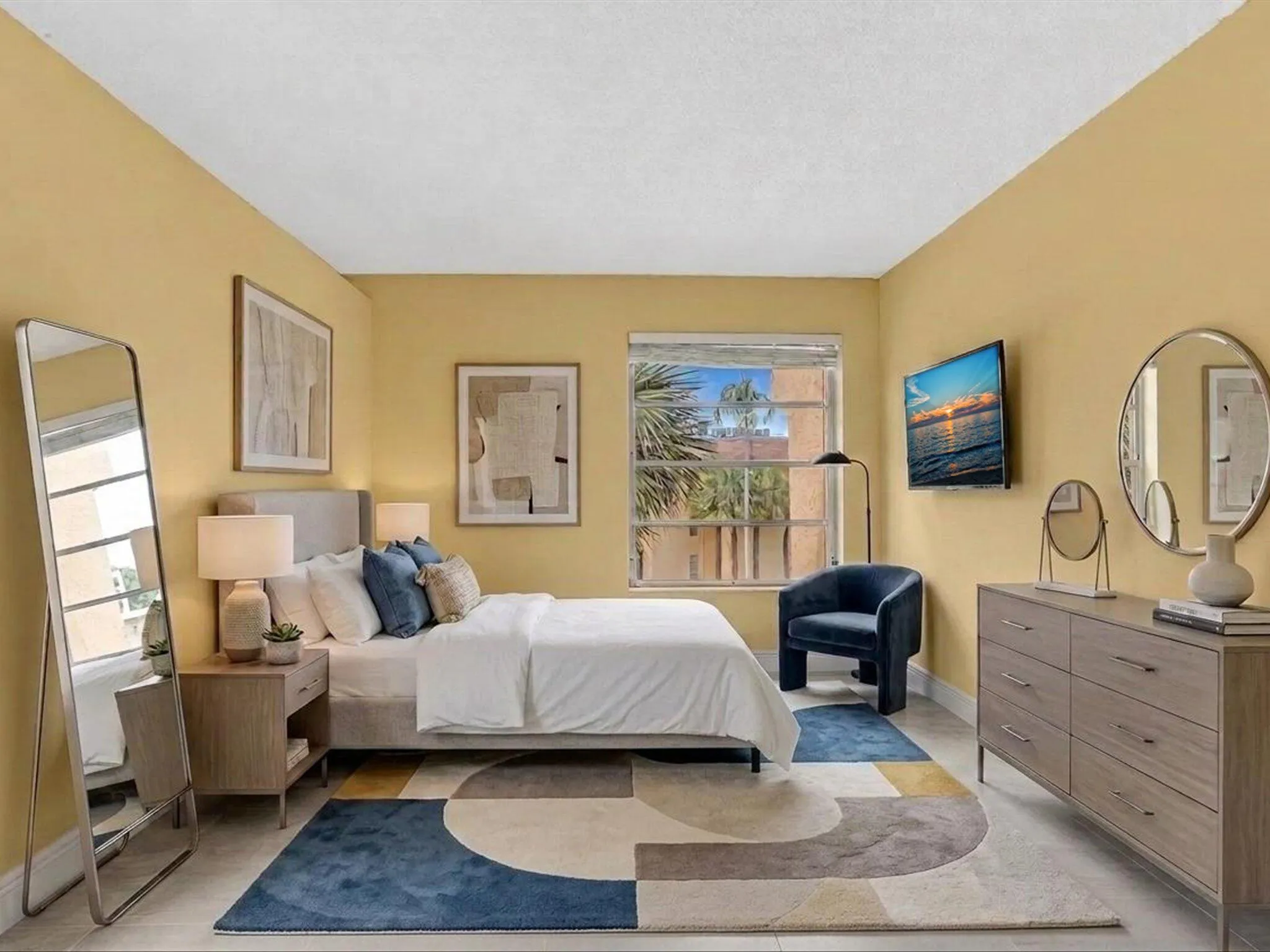 Virtually Staged Primary Bed
