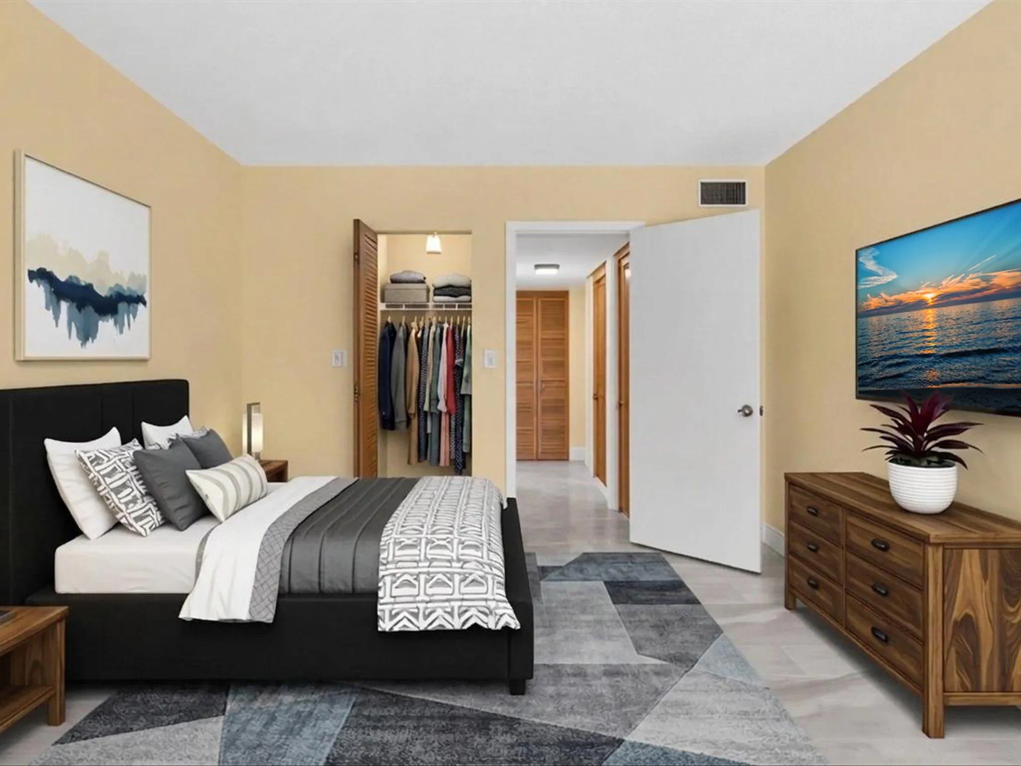 Virtually Staged Guest Bed