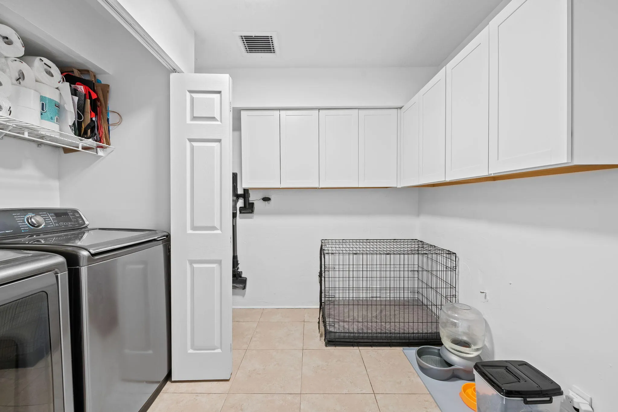 Laundry room and storage.