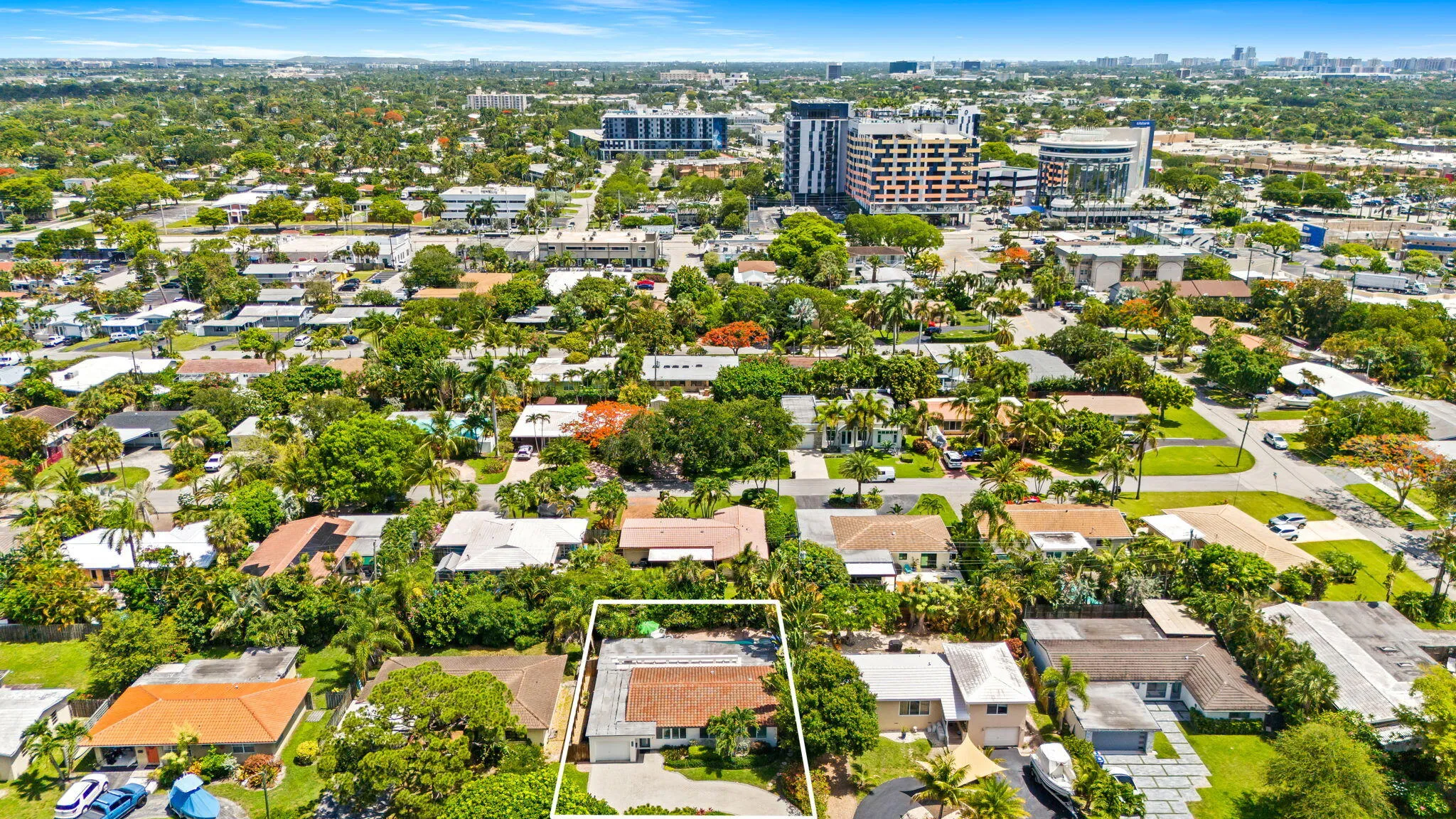 Aerial photo of Coral Shore neighborhood.