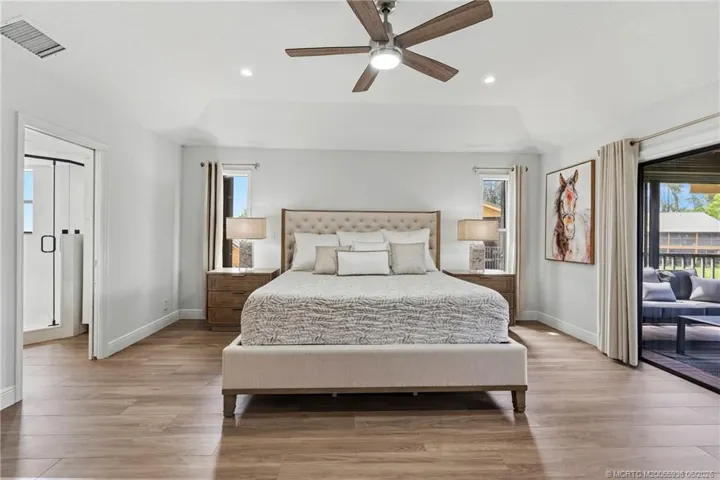 Primary with tray ceiling.