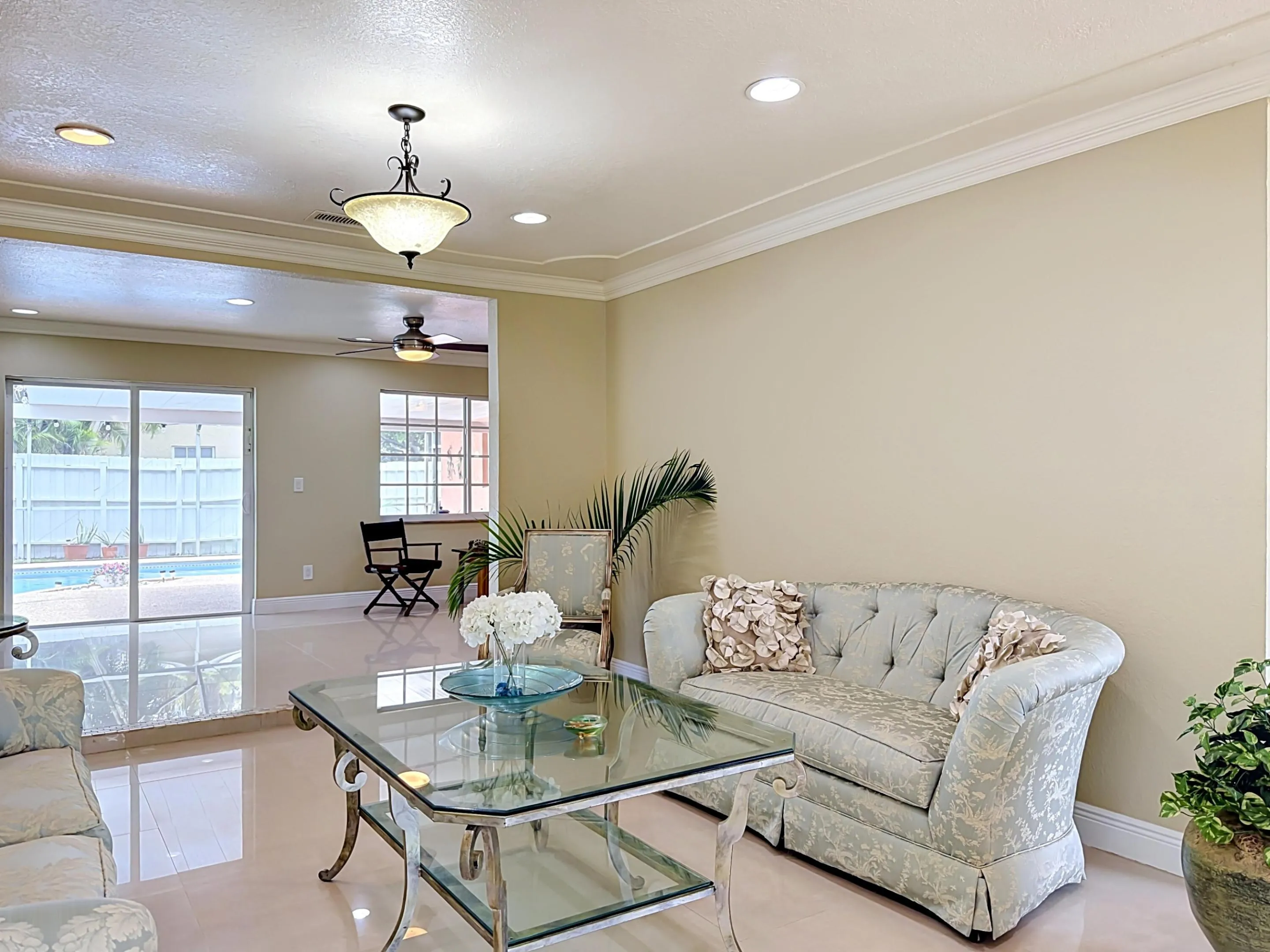 Living room to pool and family room