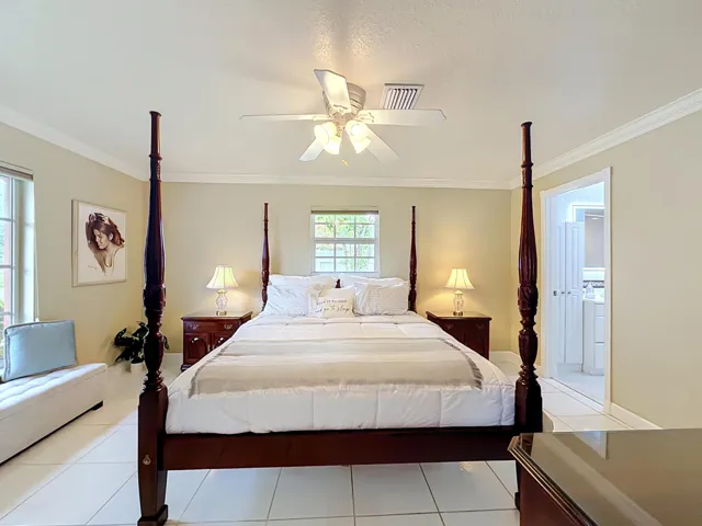 Primary bedroom with lots of light