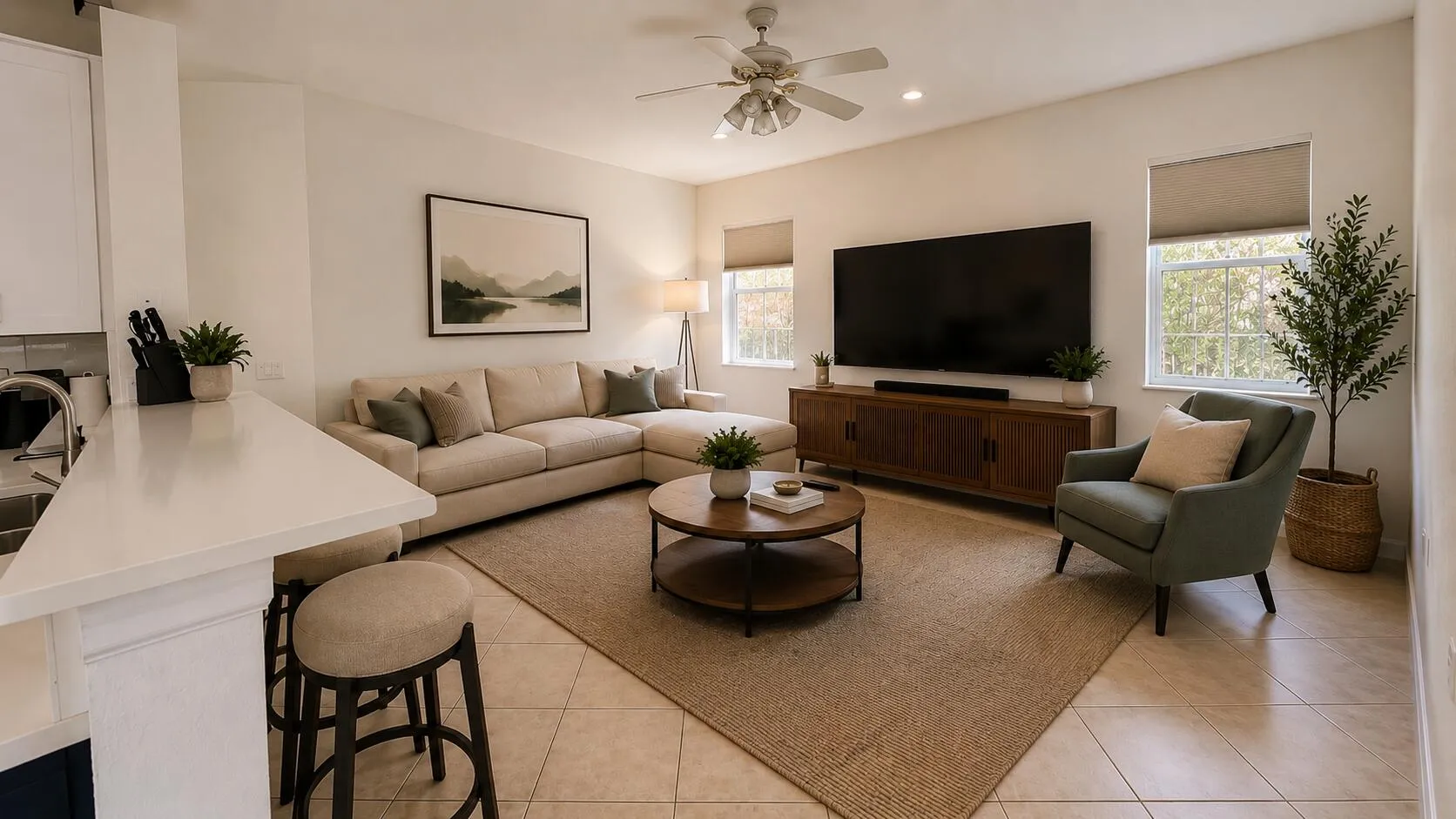 Family Room AI Staged