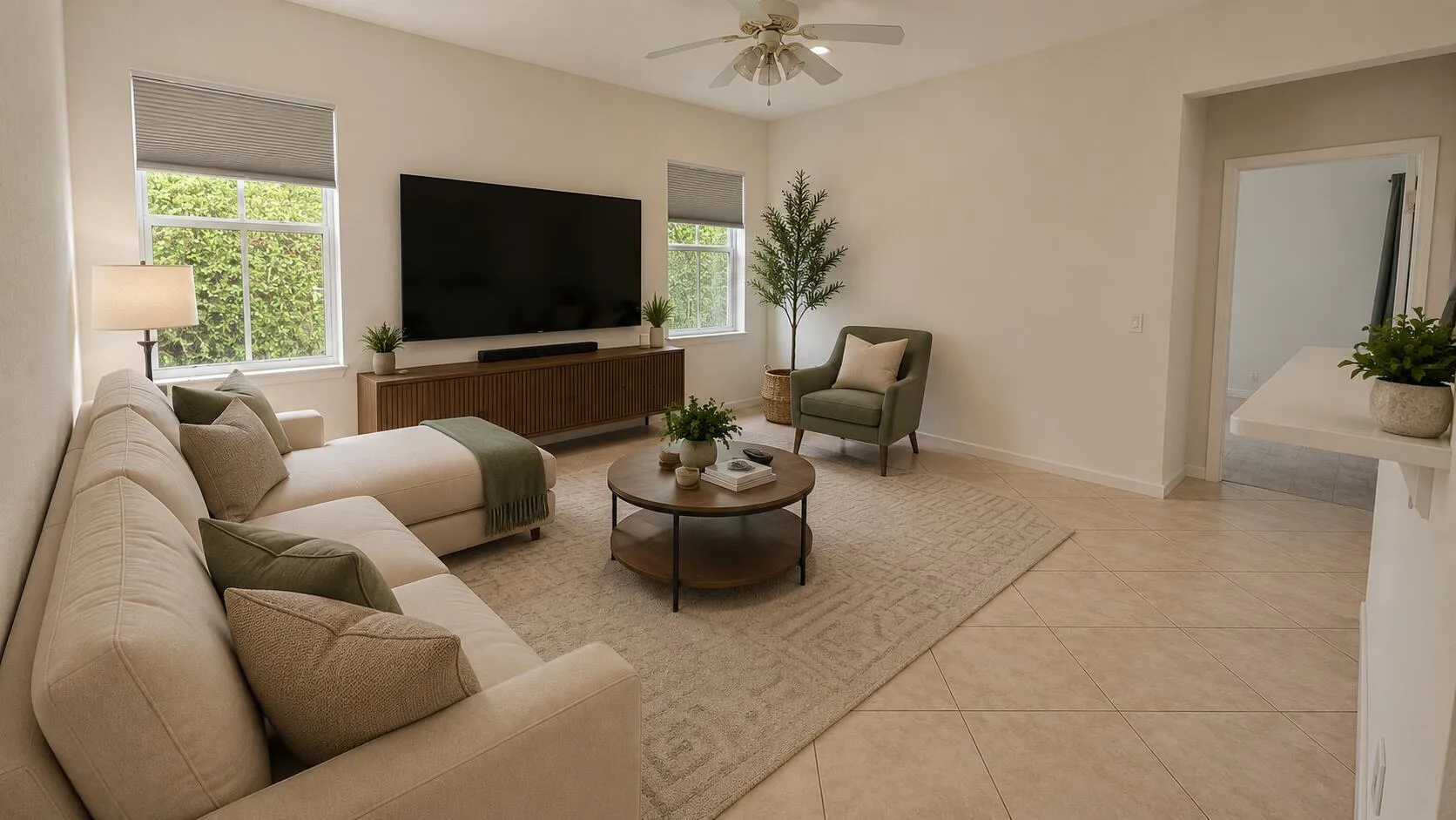 Family Room AI Staged