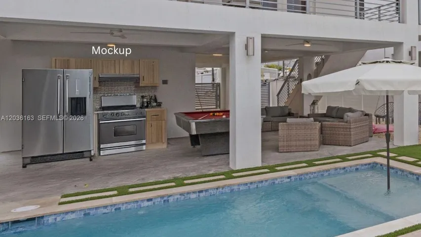 MOCK - Outdoor Kitchen being installed