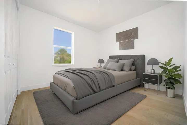 Staged Bedroom with Modern Furniture