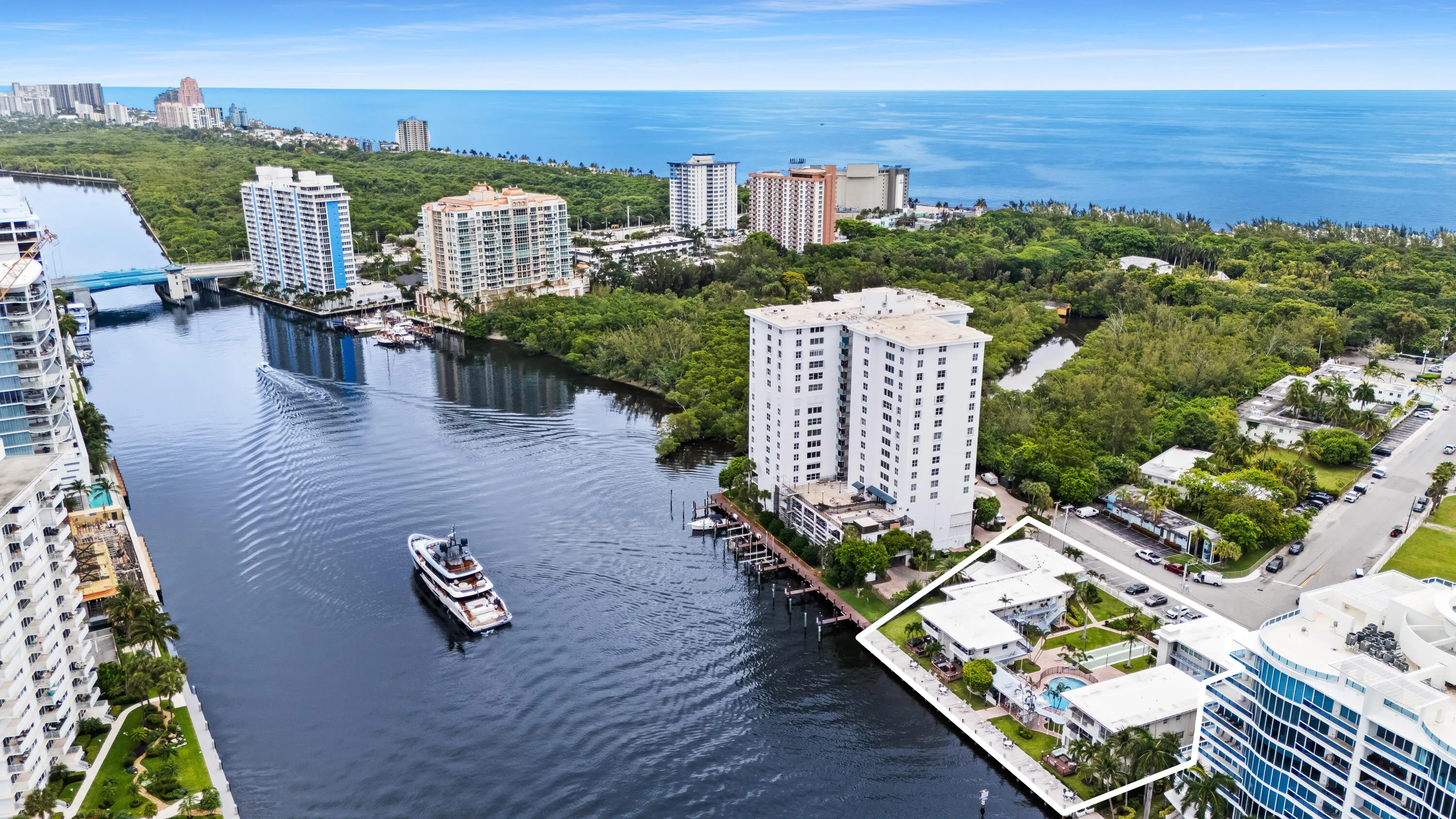 Aerial view showing Intracoastal and Ocean