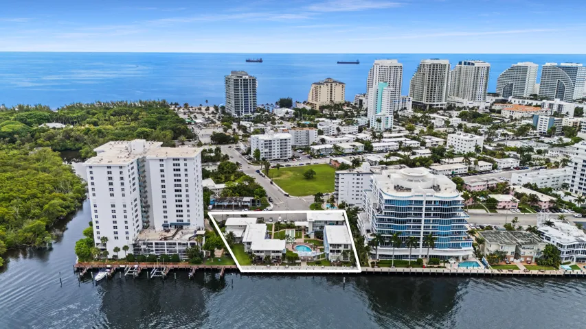 Aerial view showing Intracoastal and Ocean