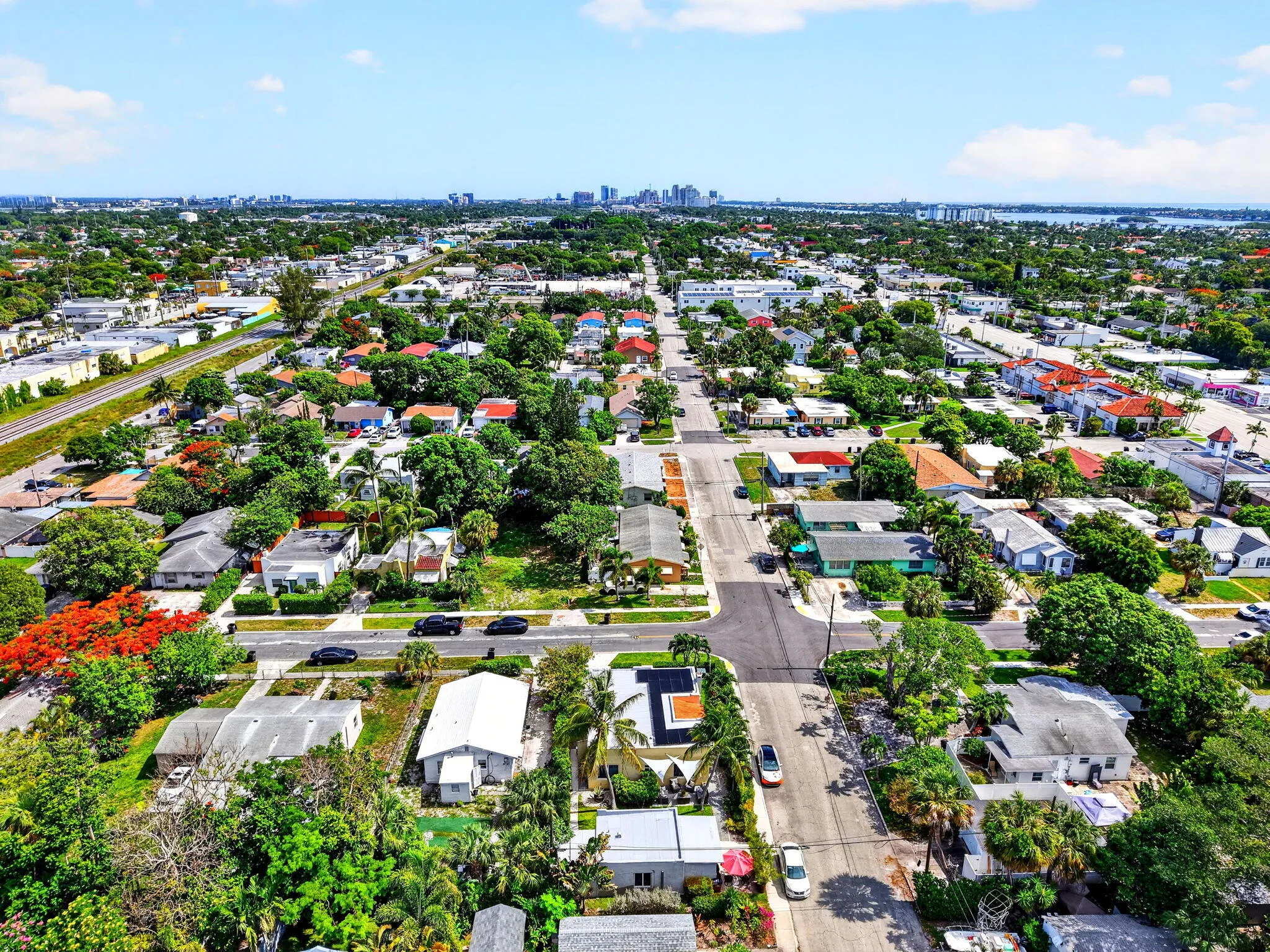 Aerial north looking at downtown West Palm Beach.