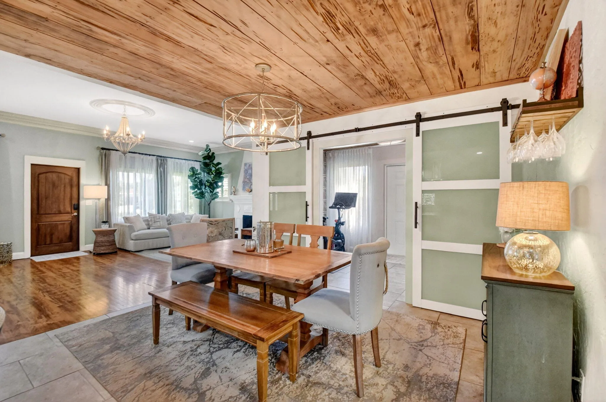 Dining area and adjoining spare room (fitness room).