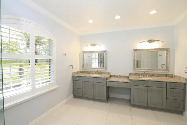 DUAL VANITIES, NEW CABINETS AND GRANITE