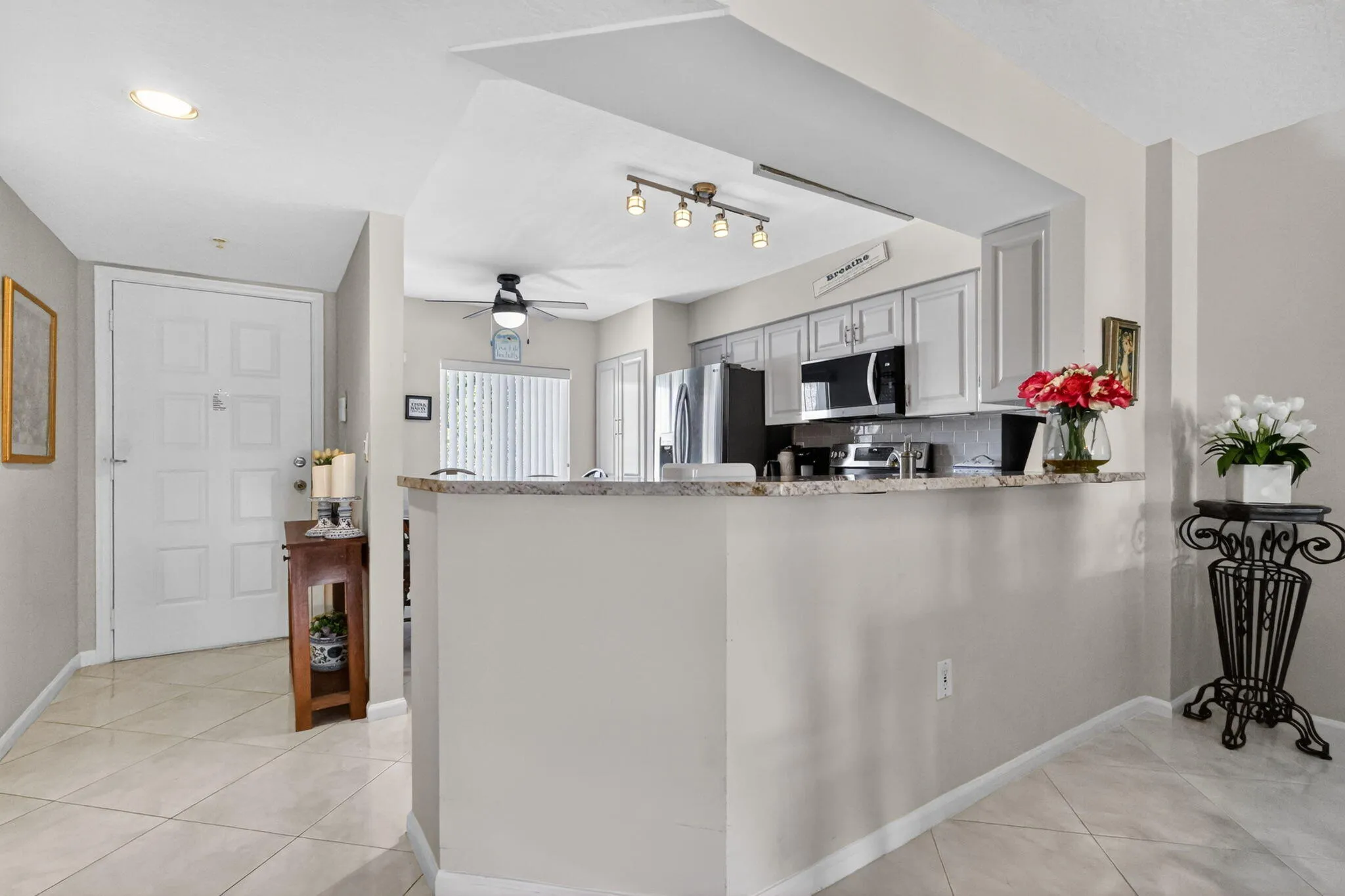 Updated kitchen open to dining and living room
