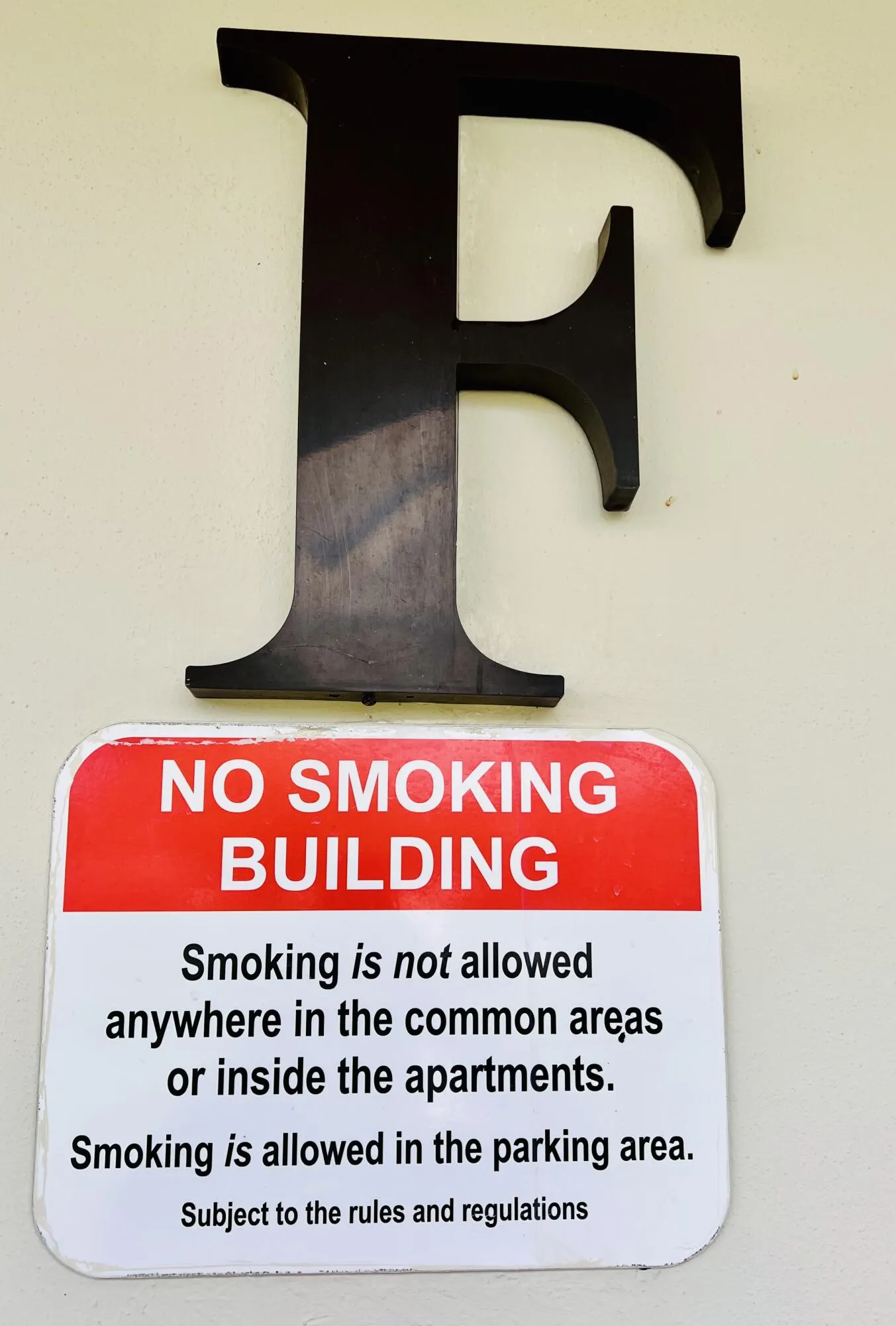 CAMBRIDGE F IS A NO SMOKING BUILDING!