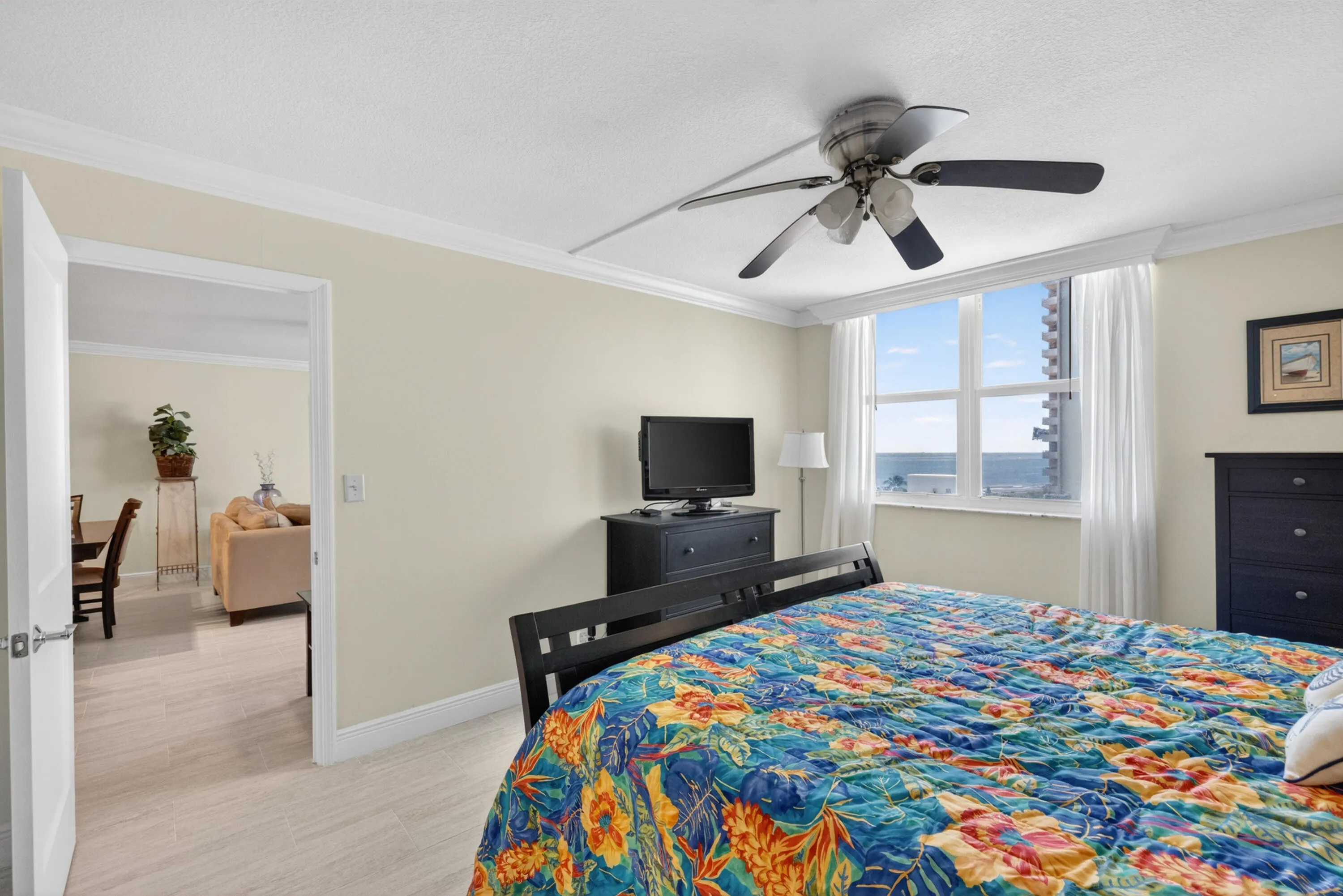 Primary bedroom - check out the ocean view from the bed