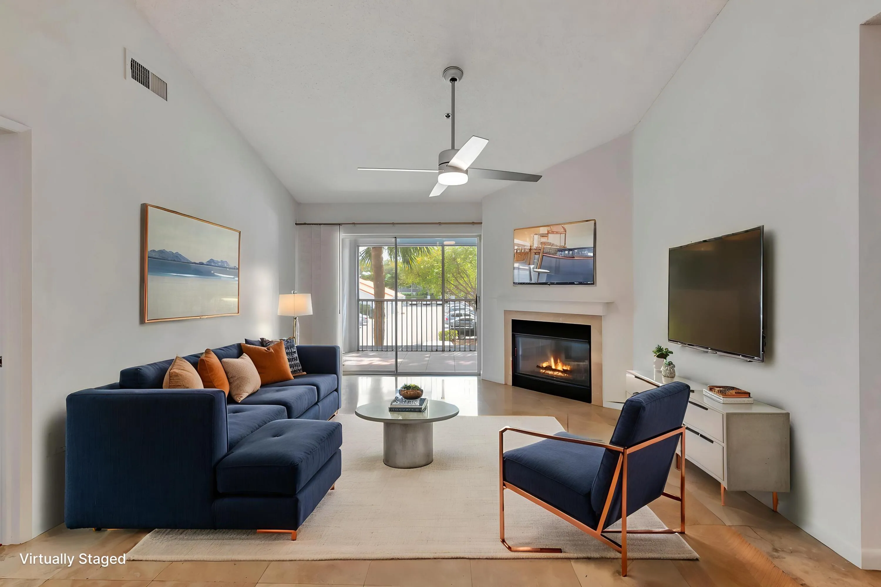 virtually staged living room