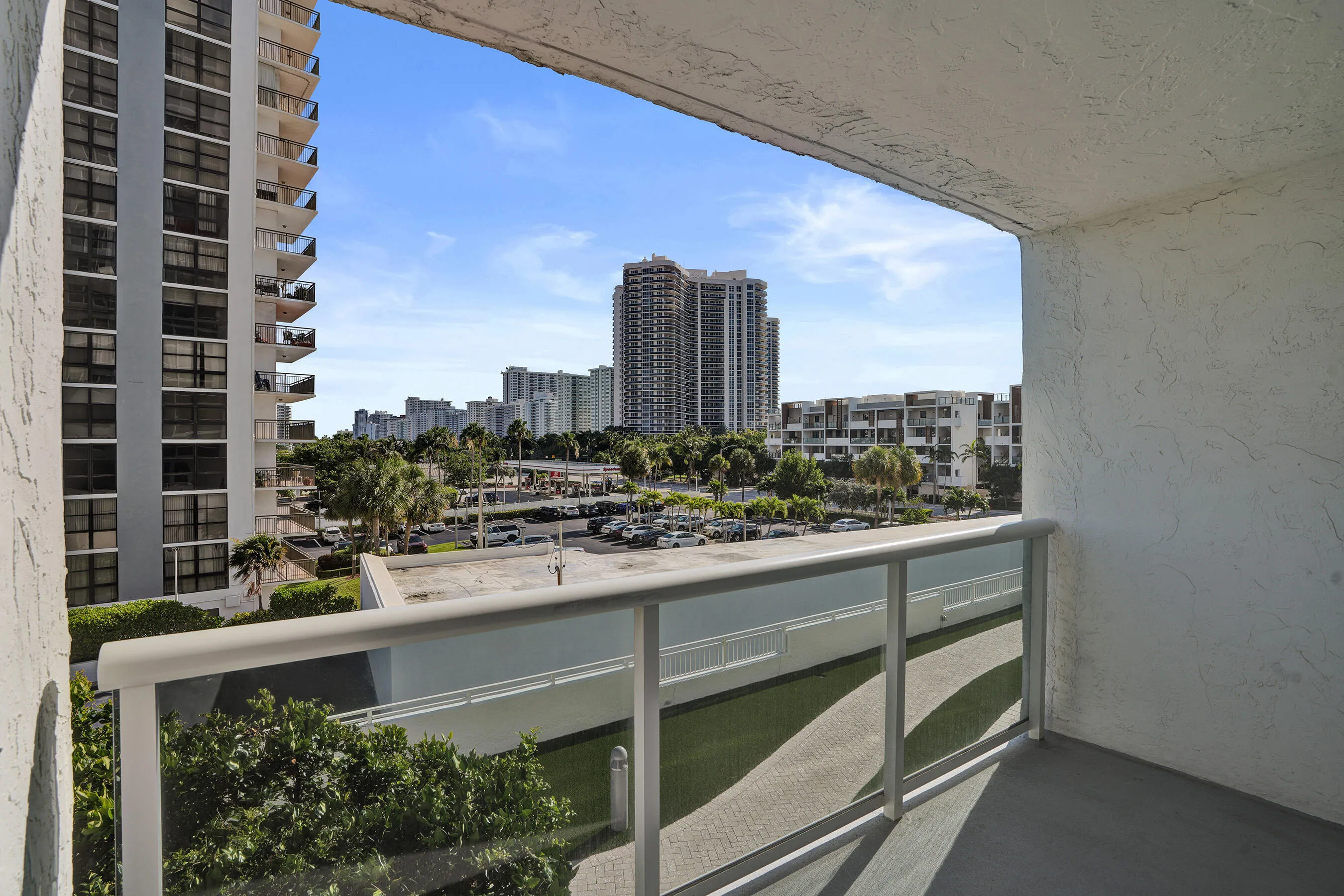 Private enclosed balcony - east view