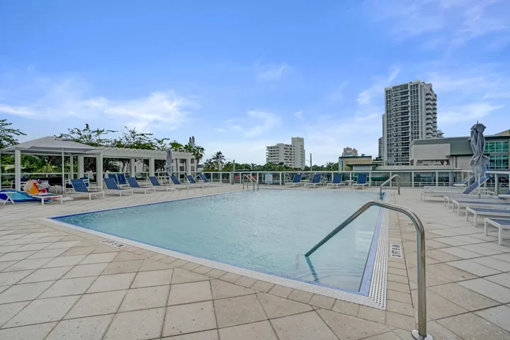 Residents are enjoying their new pool and furniture.