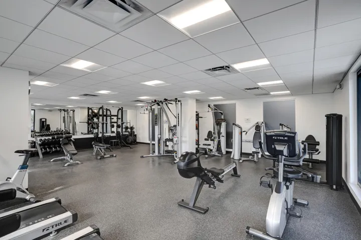 This fully equped gym has something for everyone.
