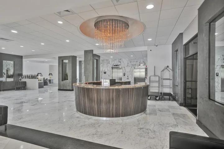 Concierge at front desk will greet visitors and guests as they enter the building.