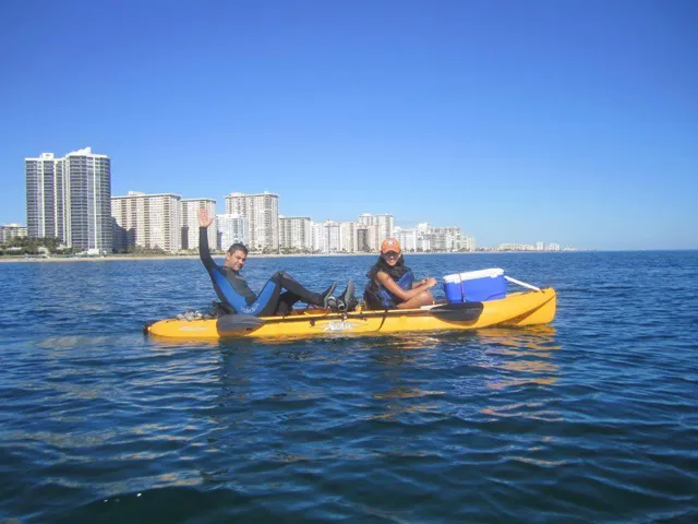 Berkley owners kayaking in the Ocean