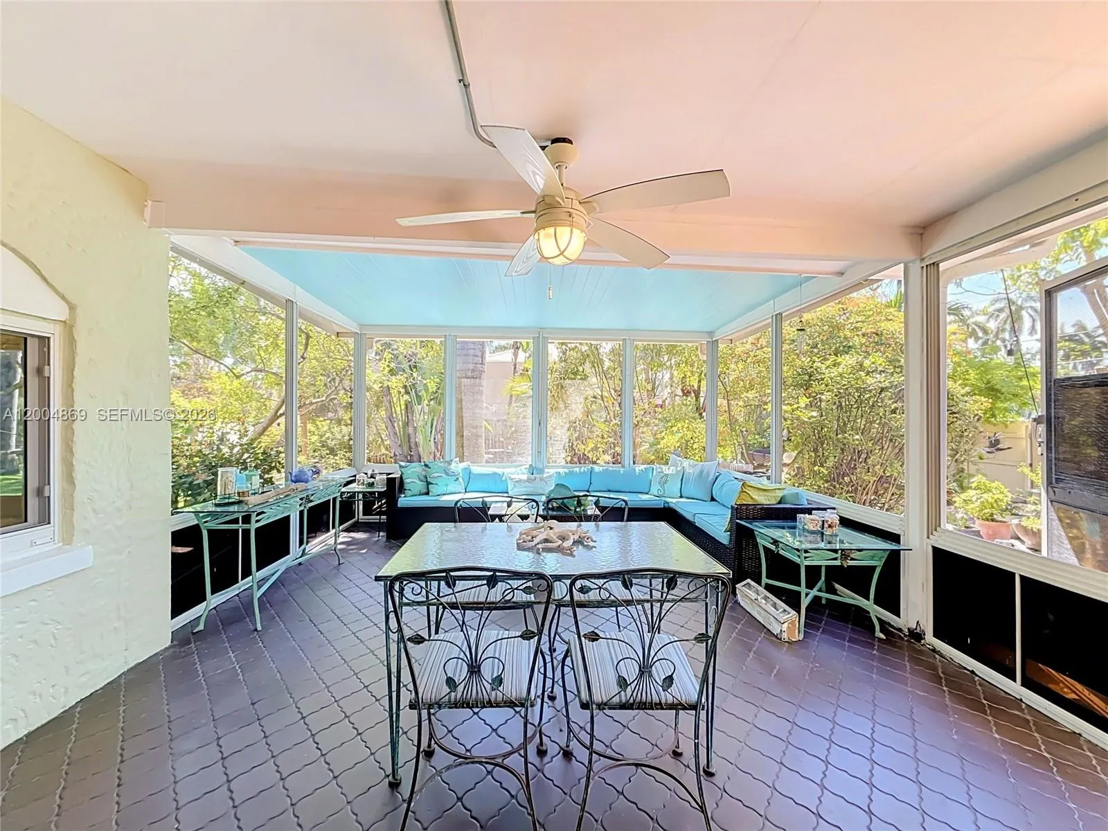 Huge screened porch overlooking pool and yard
