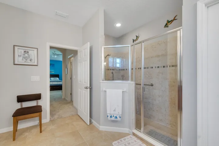 Walk in shower main bathroom