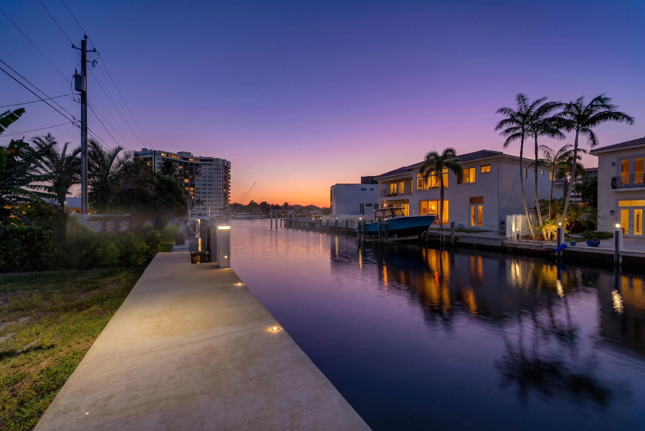 New concrete dock facing east