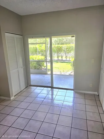 Kitchen facing back patio