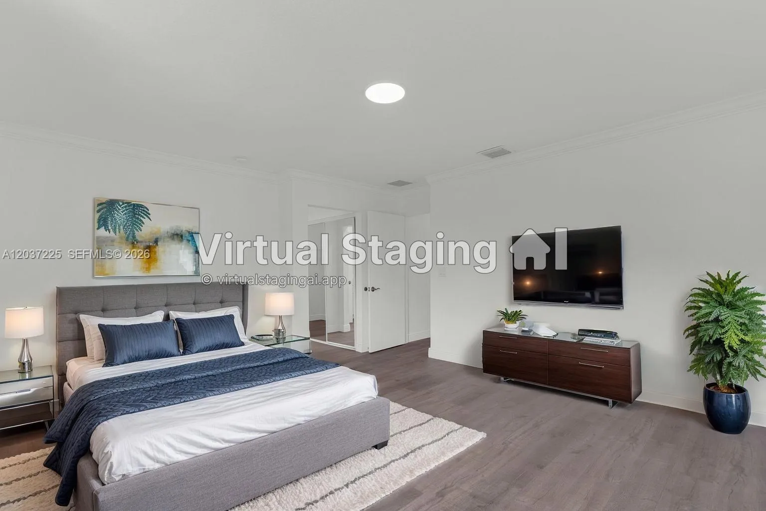Primary bedroom Virtually staged