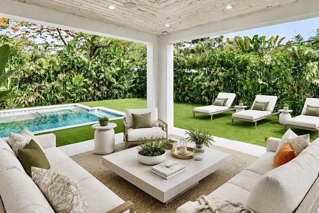 Loggia & Pool Virtually Staged
