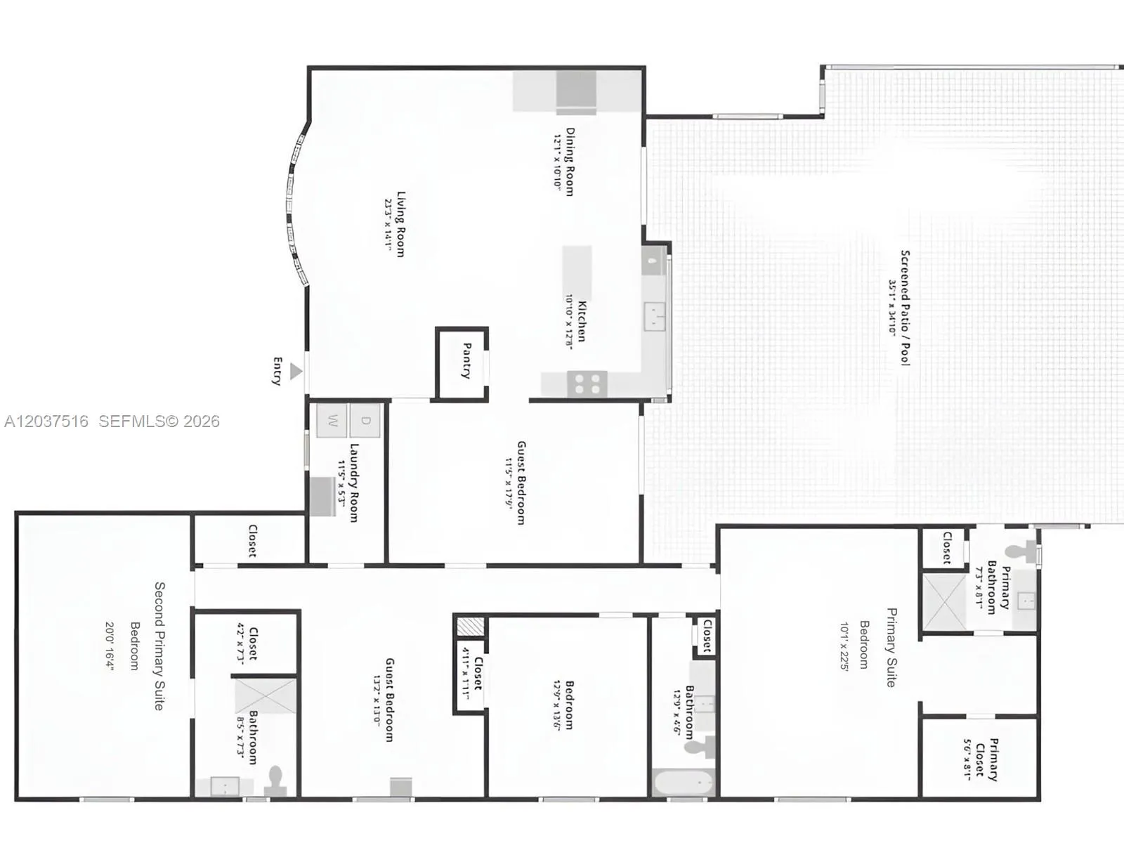 Floor plan 2,782 sf 4/3 two master suites