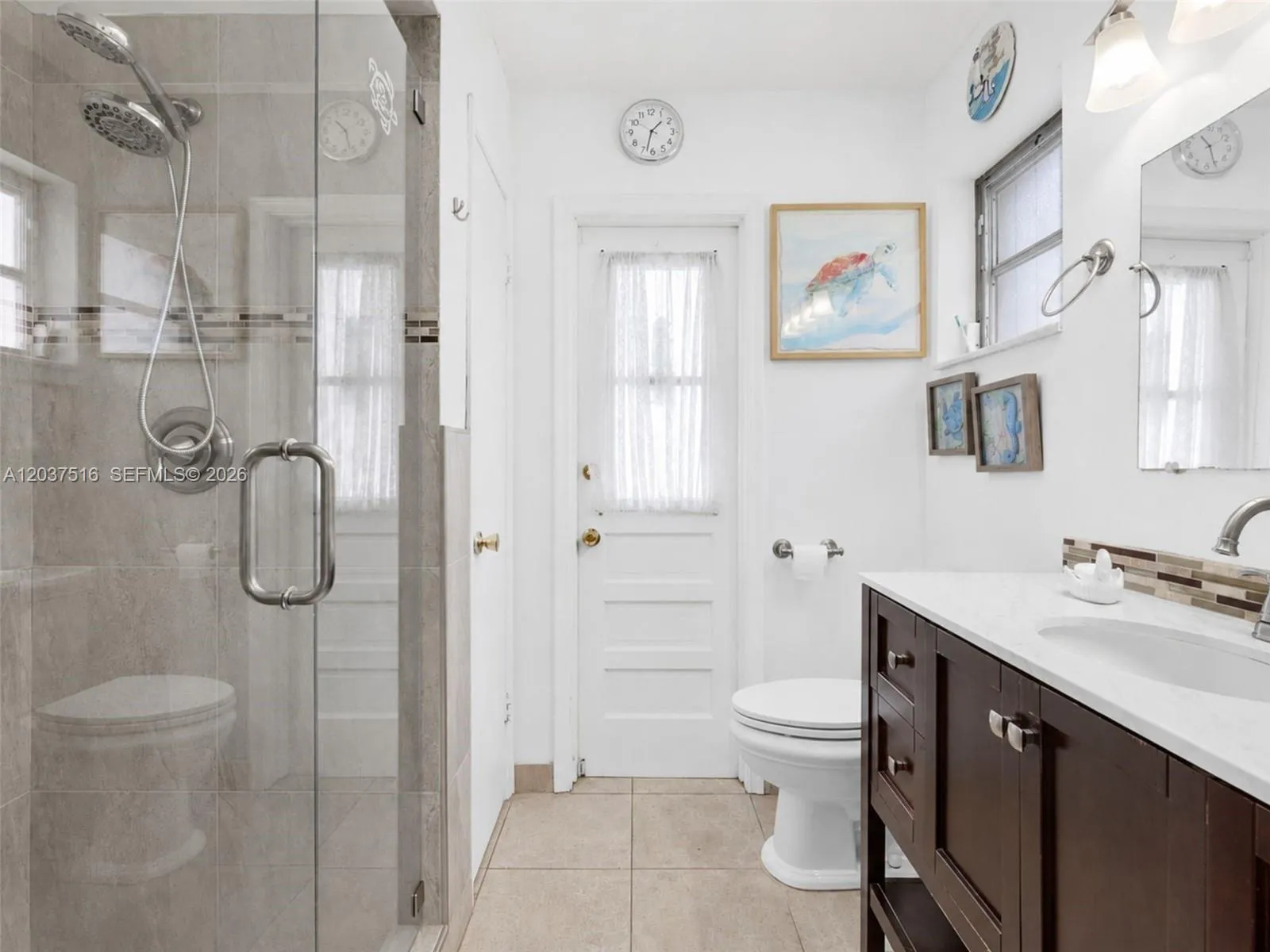 The bathroom of of the first master suite