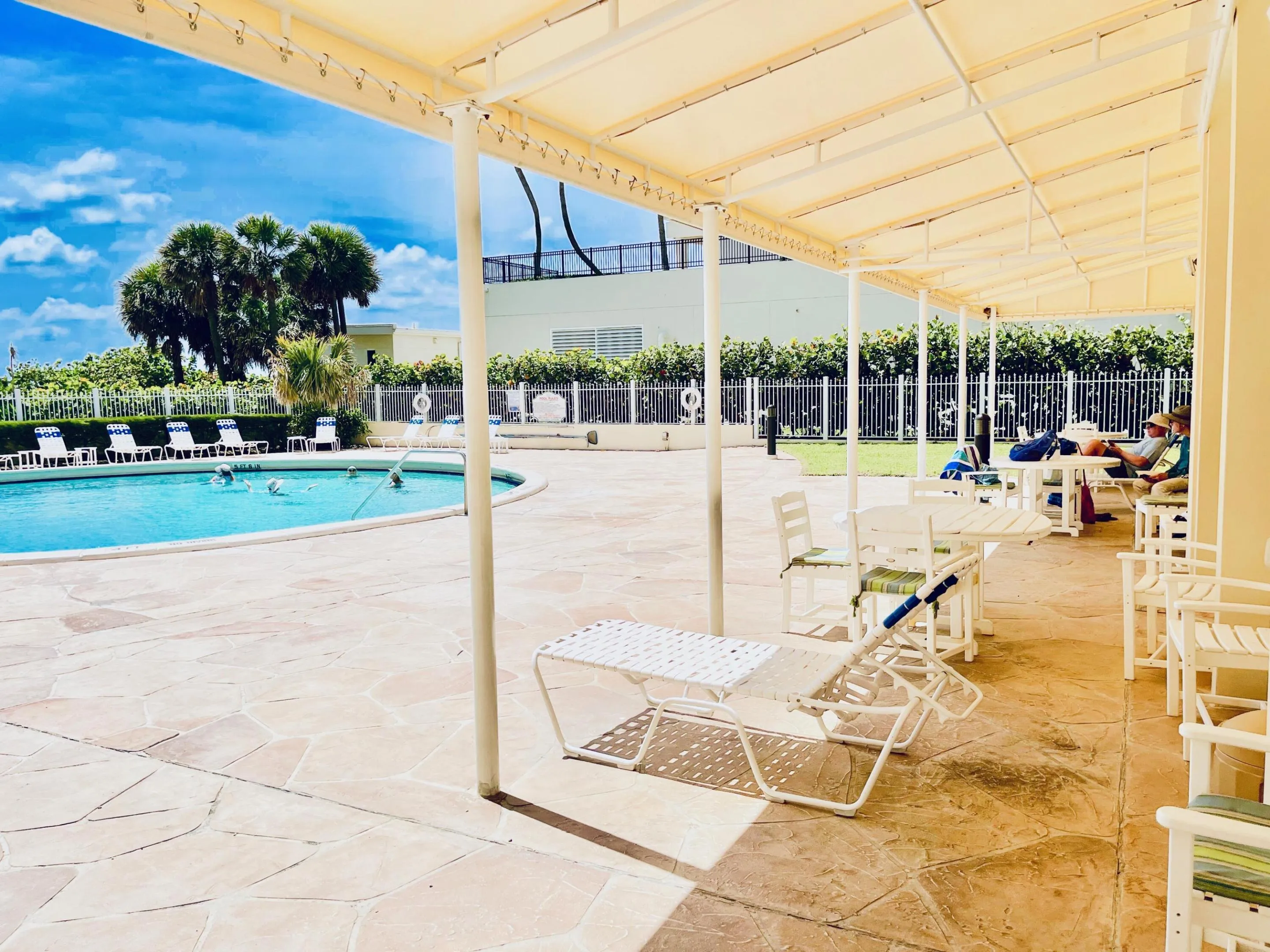 COVERED SEATING BY Pool